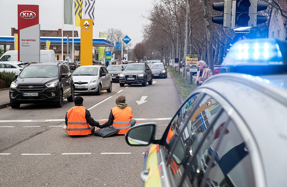 "Letzte Generation" protestiert in Heilbronn
