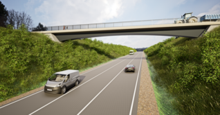 Eine von zwei Br&uuml;ckenbauten im Rahmen des Mammutprojekts: So soll die Feldwegbr&uuml;cke "Am N&auml;pfle" nach Fertigstellung aussehen.