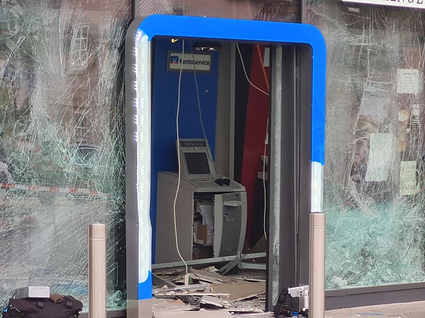 Der gesprengte Geldautomat in Offenau.