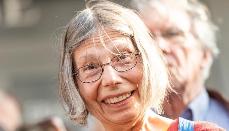 Gretchen Klotz-Dutschke bei der Gedenkveranstaltung in Berlin. Foto: Christophe Gateau