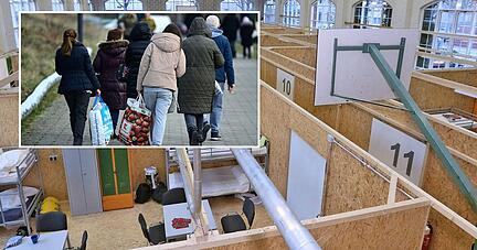 Vielen Landkreisen steht bei der Unterbringung das Wasser bis zum Hals. Die Nutzung öffentlicher Hallen wie im Heilbronner Olgazentrum (großes Foto) war lange tabu. Doch das bröckelt angesichts der sich weiter zuspitzenden Lage.