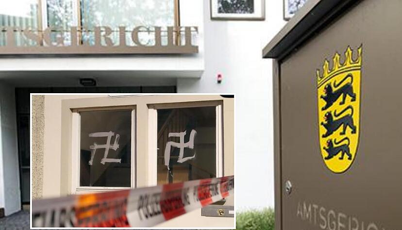 Am Montag ist ein Urteil im Prozess um Schmierereien von Hakenkreuzen und dem Namen eines Heilbronner AfD-Politikers gefallen. Der Angeklagte gestand die Taten. (links: Symbolfoto)