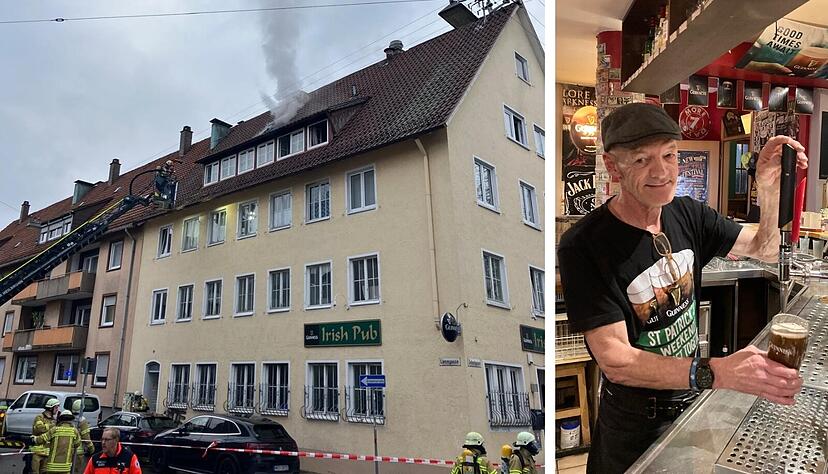 Gordon Sutherland kann trotz des Feuers am Morgen am Freitagabend Guinness und Co. zapfen.