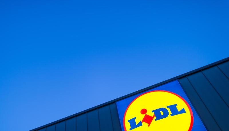 Das Logo eines Lidl-Supermarktes.