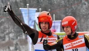 Tobias Wendl (l) und Tobias Arlt bejubeln ihren Sieg. Tobias Wendl (l) und Tobias Arlt bejubeln ihren Sieg.