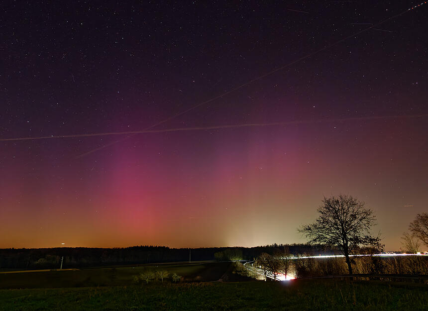 Die Polarlichter waren auch im Landkreis Heilbronn zu sehen.