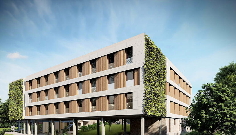 Investitionen für Studenten: So soll das Wohnheim am Reinhold-Würth-Campus Künzelsau aussehen. Im Jahr 2026 soll es fertiggestellt sein.