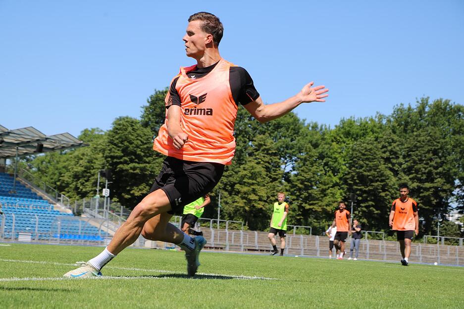 Neuzugang Lukas Böhm fügt sich beim VfR Heilbronn gleich gut ein.