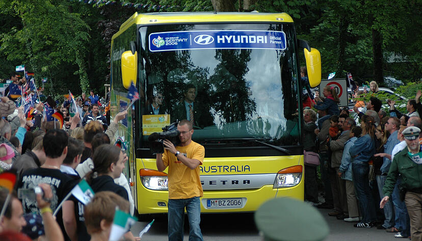 Zusammengestellt von Archiv und Dokumentation der Heilbronner Stimme 
5. Juni 2006: Rund 1400 Hohenloher feiern die australische Nationalmannschaft als sie ihr WM-Quartier in Zweiflingen beziehen.