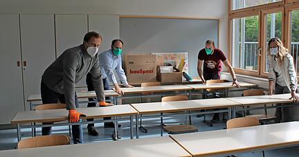 Vorbereitungen im Jagsttal-Schulverbund in Möckmühl: Geplant ist, dass alle Stufen bis zu den Ferien wieder zurück in die Klassenzimmer dürfen.
Foto: Simon Gajer