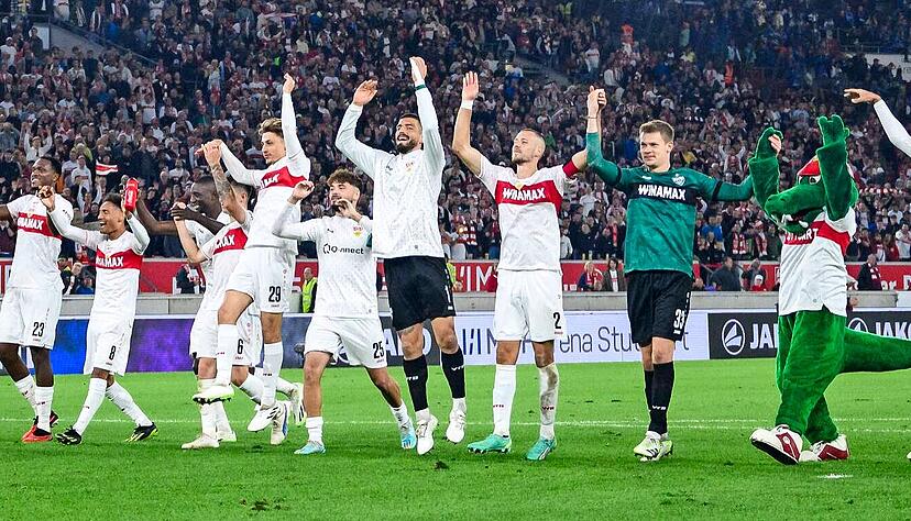 "Spitzenreiter! Spitzenreiter! Hey! hey!", jubelten die seligen Fans nach dem 3:1-Sieg am Freitagabend gegen den SV Darmstadt 98 − und die Spieler des VfB Stuttgart feierten zumindest kurze Zeit mit.