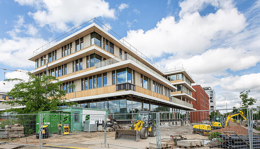 Baustellen Besichtigung Josef-Schwarz-Schule Schulneubau im Neckarbogen, BUGA Gel&auml;nde, Neubau