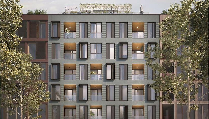 So soll das geplante Diakonie-Gebäude an der Paula-Fuchs-Allee im Neckarbogen einmal aussehen. Balkone im Ess- und Schlafbereich sorgen für viel natürliches Licht. Baustart soll im kommenden Jahr sein. 
Animation: Vogt.Heller Architekten So soll das geplante Diakonie-Gebäude an der Paula-Fuchs-Allee im Neckarbogen einmal aussehen. Balkone im Ess- und Schlafbereich sorgen für viel natürliches Licht. Baustart soll im kommenden Jahr sein. 
Animation: Vogt.Heller Architekten