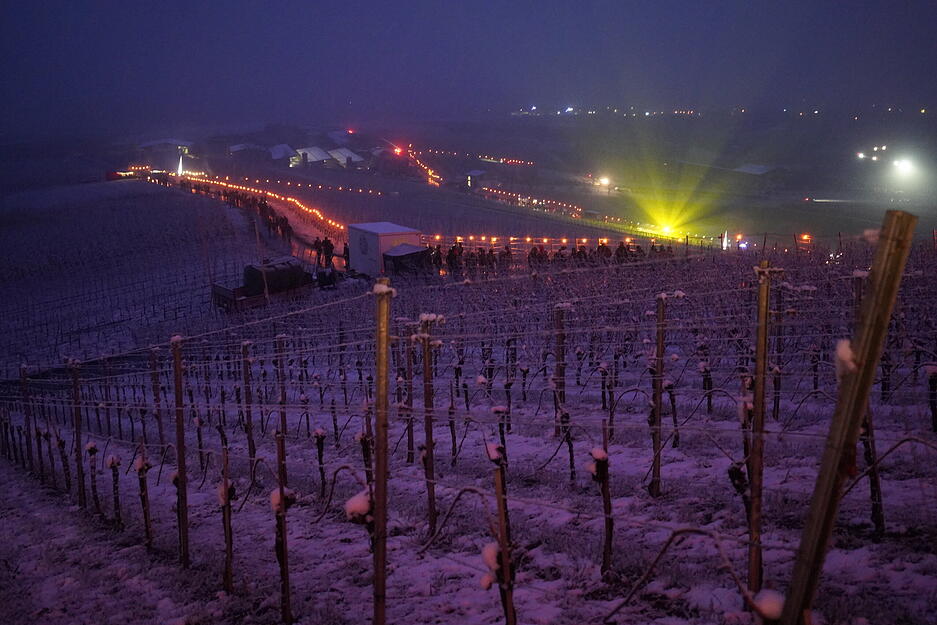 Bretzfelder Rebenglühen 2022 bei Schnee in Siebeneich