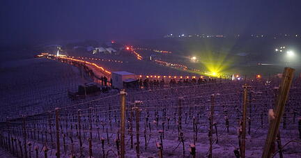Bretzfelder Rebenglühen 2022 bei Schnee in Siebeneich