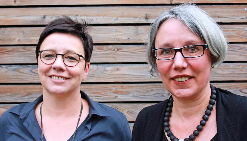 Rektorin Antonia Andrikopoulos-Feucht (rechts) und Nicole Fandrich, Leiterin der Schülerbetreuung an der Kurt-von-Marval-Schule.