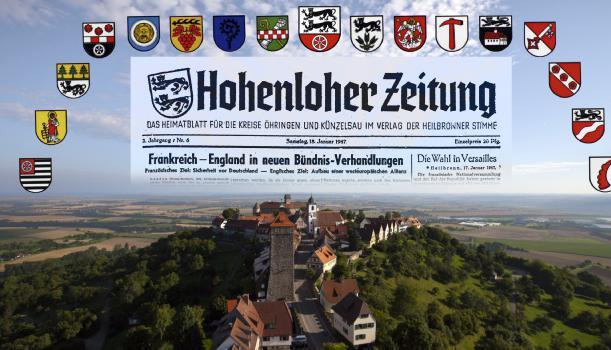 Waldenburg ist der Balkon Hohenlohes – und des gleichnamigen Kreises, der 16 Städte und Gemeinden umfasst. Die erste Ausgabe der Hohenloher Zeitung erschien am 18. Januar 1947.