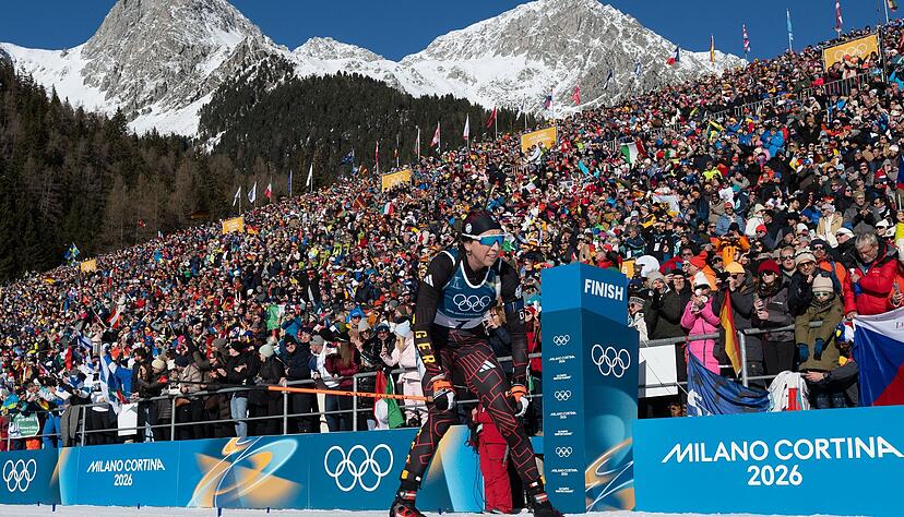 Die Bedingungen haben gepasst: Bei Sonnenschein f&auml;hrt Franziska Preu&szlig; in der Verfolgung von Antholz als Sechste ins Ziel.