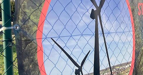 Banner gegen Windkraft, in F&uuml;rfeld
