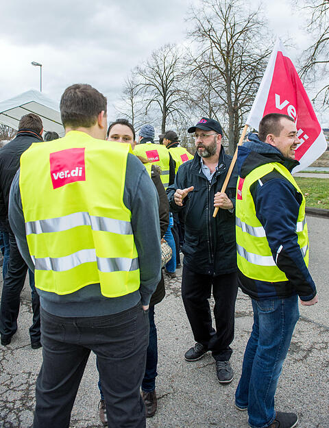 Verdi-Streik im Bus-Depot