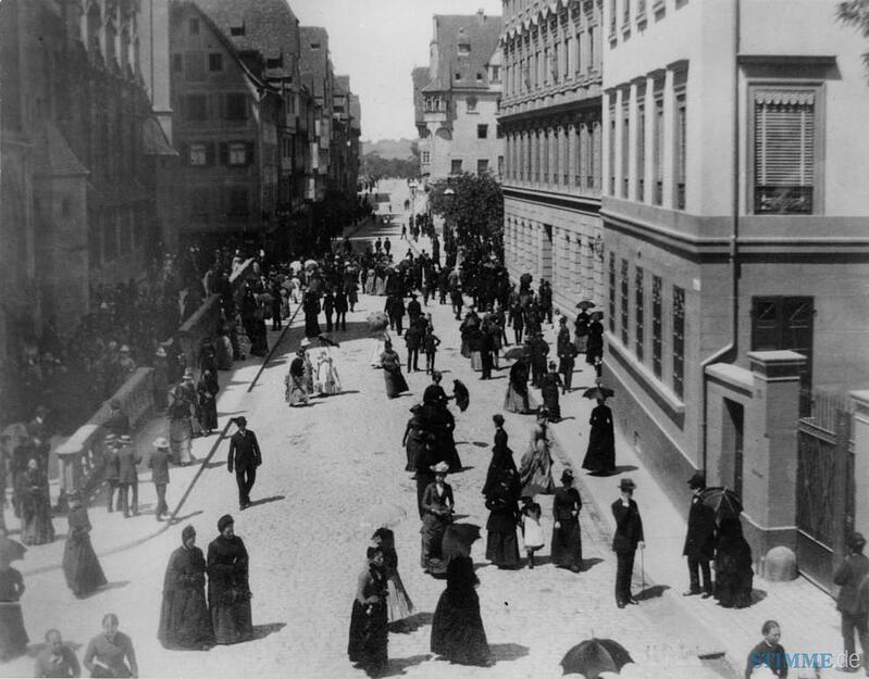 Flaniermeile Kaiserstraße, Blickrichtung Käthchenhaus, um 1900.