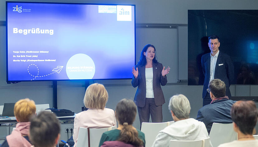 Tanja Ochs, stellvertretende Chefredakteurin der Heilbronner Stimme, beim Zig-Auftakt in der AIM.