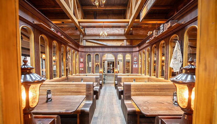 Das Restaurant &laquo;Diner Station&raquo; entstand in einem Holzhaus.