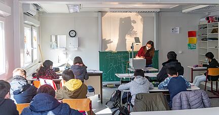 Seit einer Woche sind Schüler im Präsenzunterricht, wie hier in der Dammrealschule. Foto: Mario Berger Seit einer Woche sind Schüler im Präsenzunterricht, wie hier in der Dammrealschule. Foto: Mario Berger