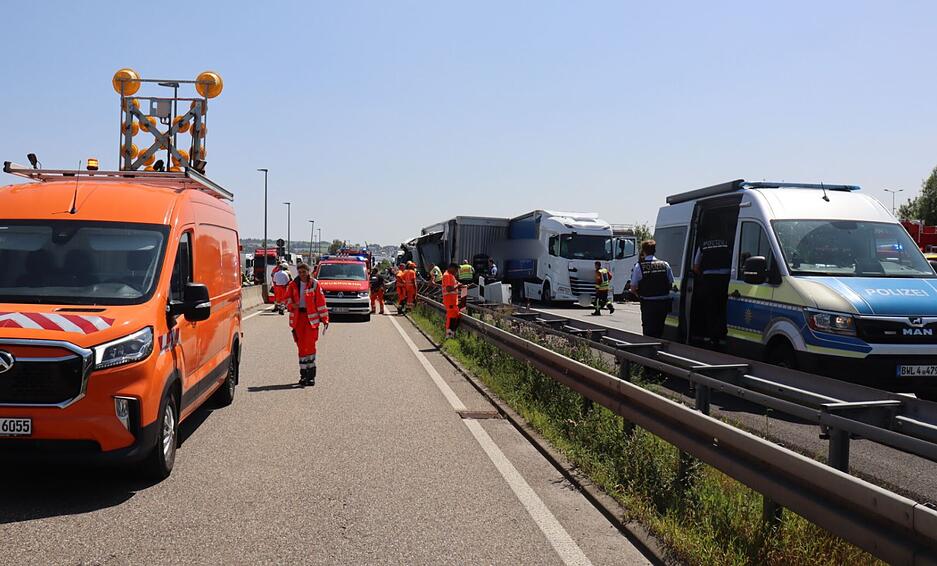 Zwischenzeitlich hat sich ein langer Rückstau bis nach Heilbronn gebildet.