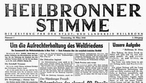 1946 - Die erste Ausgabe der Heilbronner Stimme erscheint am  28. M&auml;rz 1946.
