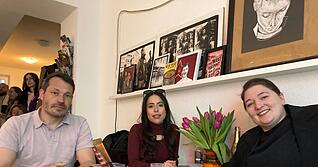 Keine Feierstimmung in Heilbronn bei den Linken-Kandidaten Florian Vollert, Hiba Charif und Emma Weber (von links).