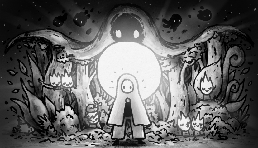 Erf&uuml;llt der Spieler seine Rolle als Gottheit in "Garden Ink", f&uuml;llt er die graue Welt des Videospiels mit Leben.