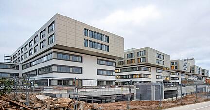 Der erste Bauabschnitt des Neubaus am Gesundbrunnen wurde 2017 fertig, im Jahr darauf ging es direkt mit dem zweiten Bauabschnitt weiter.
Foto: Andreas Veigel