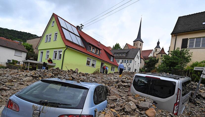 Schwere Unwetter richteten in Braunsbach vor fünf Jahren große Schäden an. Bislang hat das Land die Kommune mit 50 Millionen Euro unterstützt.
Foto: dpa