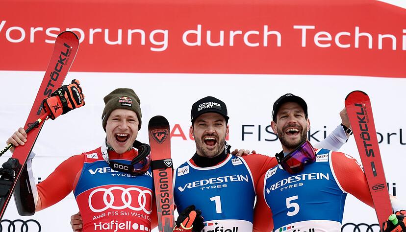 Marco Odermatt (links) reicht ein zweiter Platz im Riesenslalom für zwei vorzeitige Kugel-Triumphe.