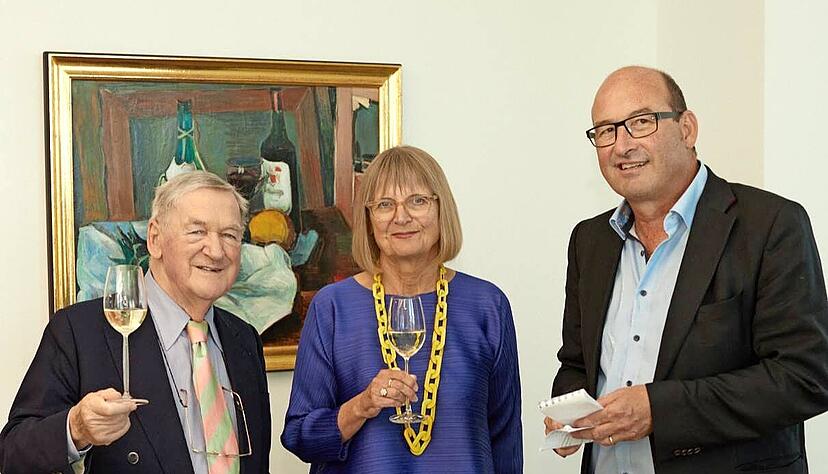 Hugh Johnson, Kollegin Jancis Robinson und Kilian Krauth. Foto: Christof Herdt Hugh Johnson, Kollegin Jancis Robinson und Kilian Krauth. Foto: Christof Herdt