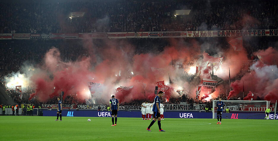 Im Heimspiel gegen Atalanta Bergamo machten die VfB-Fans erneut auf sich aufmerksam.