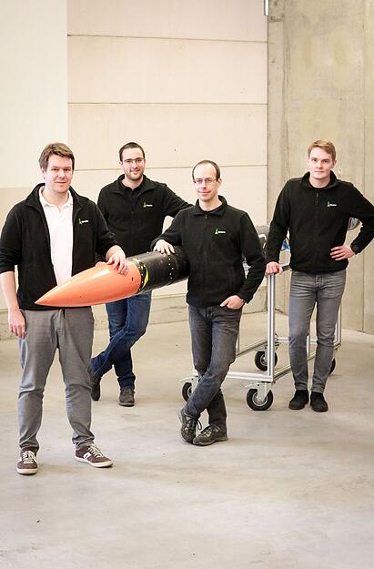 Die Startup-Gr&uuml;nder Mario Kobald (Gesch&auml;ftsf&uuml;hrer, v.l.), Christian Schmierer (Co-Gesch&auml;ftsf&uuml;hrer), Ulrich Fischer (Chief Technology Officer) und Konstantin Tomilin (Chief Operating Officer). Foto: Fernanda Francisca Winter