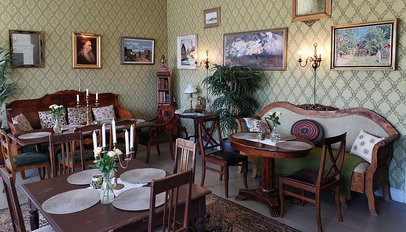 Das Kvarnbo Pensionat bei Saltvik ist nostalgisch eingerichtet.