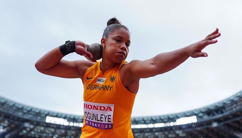 Kugelstoßerin Yemisi Ogunleye steht im Finale der Leichtathletik-Weltmeisterschaften. Kugelstoßerin Yemisi Ogunleye steht im Finale der Leichtathletik-Weltmeisterschaften.