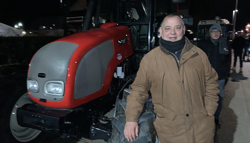 Horst Kühner (59) bei einer Kundgebung in Weinsberg. Horst Kühner (59) bei einer Kundgebung in Weinsberg.