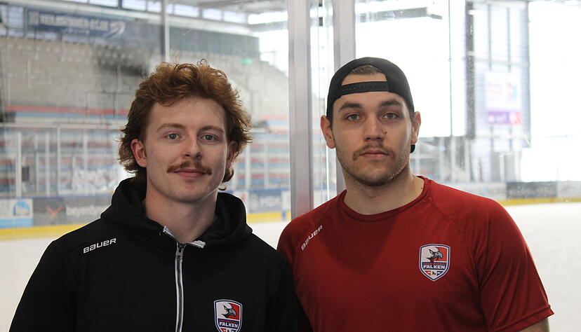 Movember bei den Heilbronner Falken: Calder Anderson (links) und Jeroen Plauschin lassen sich den Schnurrbart stehen.
