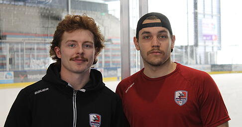Movember bei den Heilbronner Falken: Calder Anderson (links) und Jeroen Plauschin lassen sich den Schnurrbart stehen.