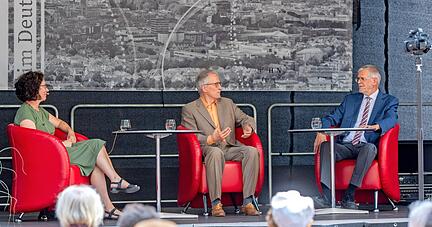 Sprachen gestern Mittag über Heilbronn als Stadt der Literatur: Doris Wolpert, Anton Knittel und Christhard Schrenk (von links).
Foto: Mario Berger