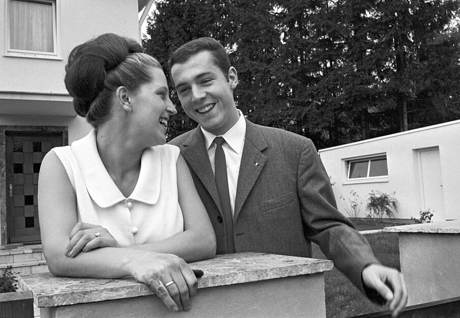 Franz Beckenbauer mit seiner ersten Ehefrau Brigitte.