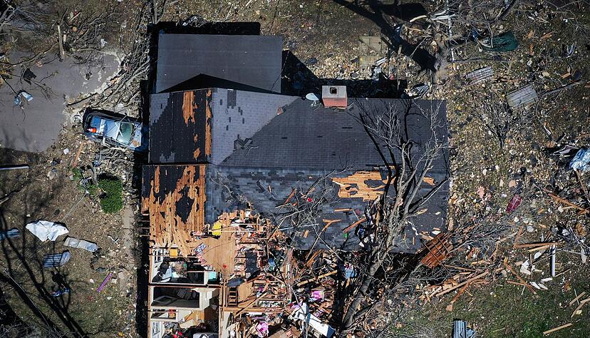 Ein Haus wurde im April in Covington im US-Bundesstaat Tennessee durch einen Tornado zerstört.