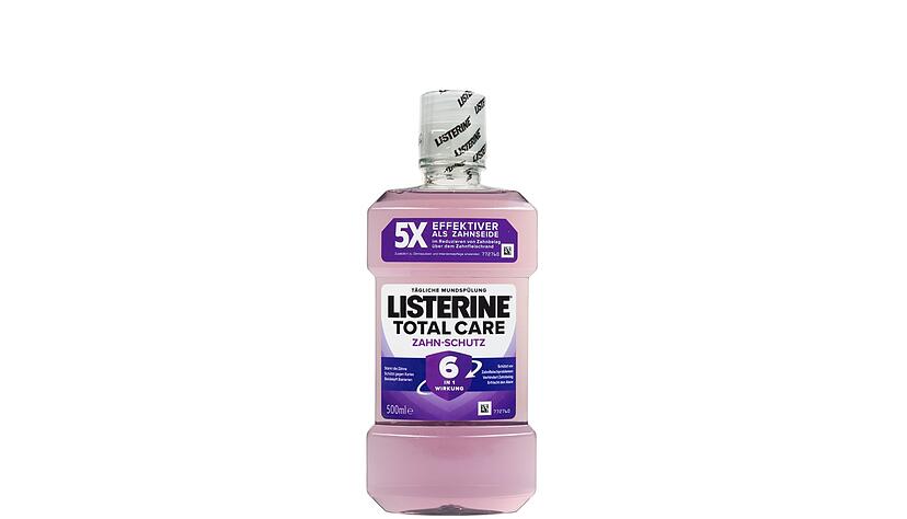 Testsieger ist die Mundsp&uuml;ll&ouml;sung &laquo;Total Care Zahn-Schutz&raquo; von Listerine (Note 1,4).