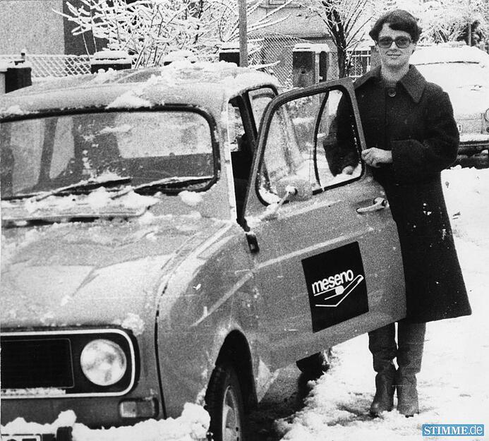 1977: Das Meseno-Auto, ein Renault 4 mit Namen "Otto",  ist eine neue Errungenschaft, das Eins&auml;tze im Notfall wesentlich erleichtert.