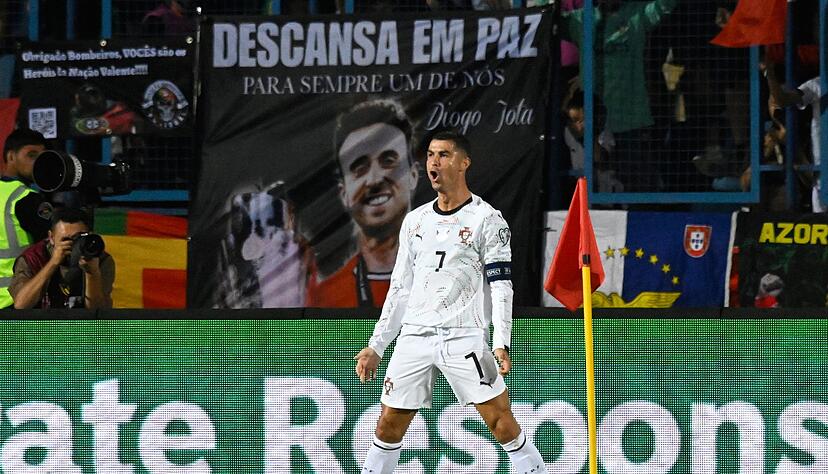 Cristiano Ronaldo widmete sein 139. Tor im Nationaltrikot Diogo Jota