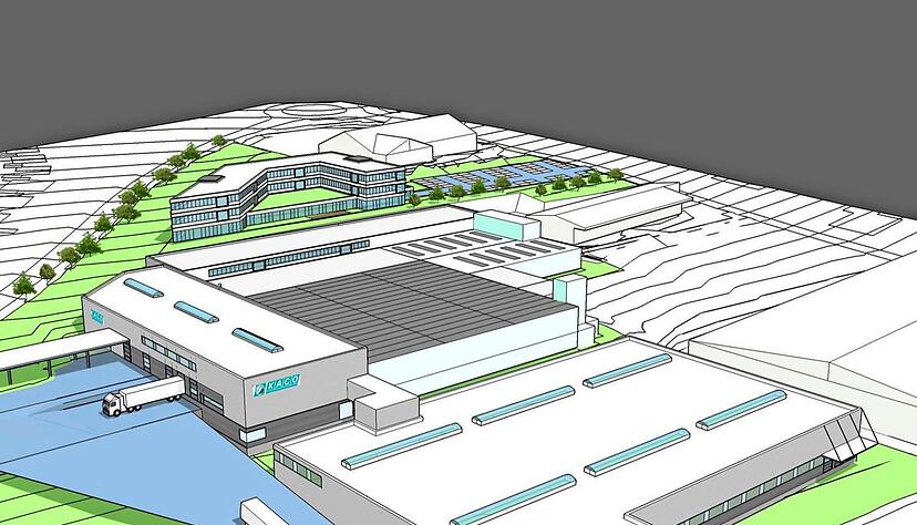 Diese Animation gibt einen ersten Eindruck davon, wie der neue Kaco-Stammsitz in Kirchardt einmal aussehen soll. Mitte 2018 soll er eröffnet werden.Animation: Kaco Diese Animation gibt einen ersten Eindruck davon, wie der neue Kaco-Stammsitz in Kirchardt einmal aussehen soll. Mitte 2018 soll er eröffnet werden.Animation: Kaco